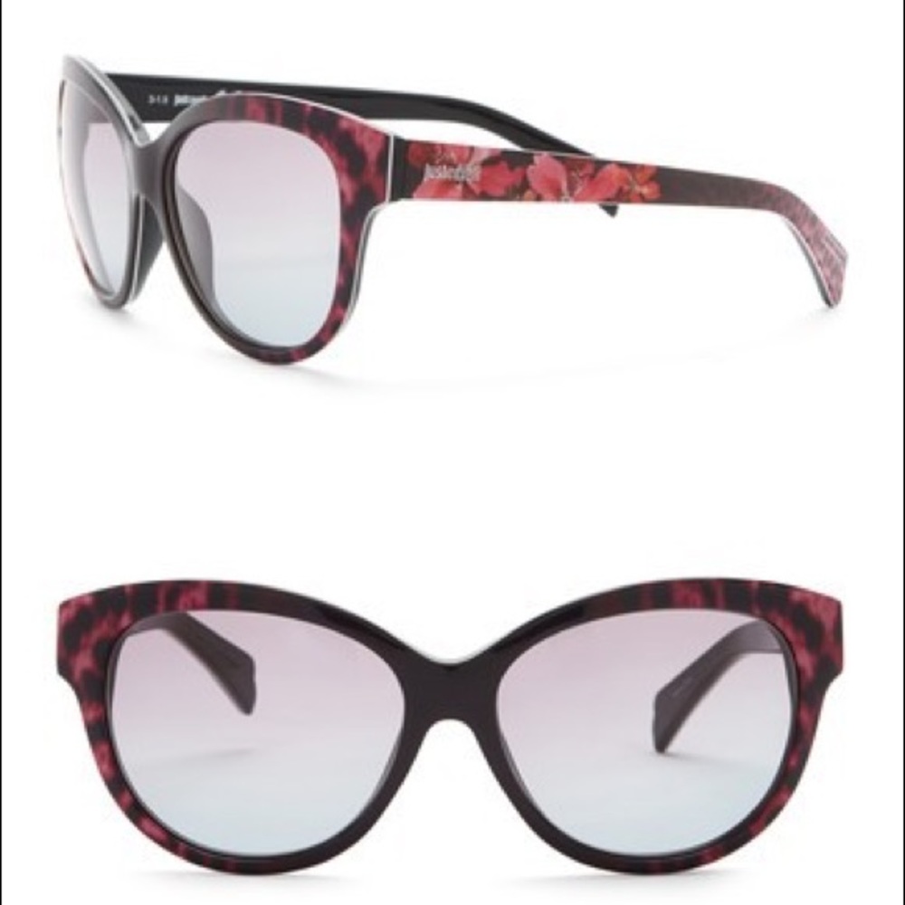 Just Cavalli Round Floral Print Sunglasses W Case